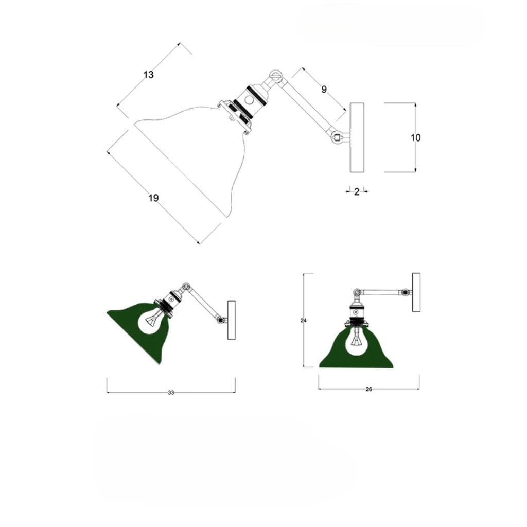 Glas artikulierter LED -Wandleuchten