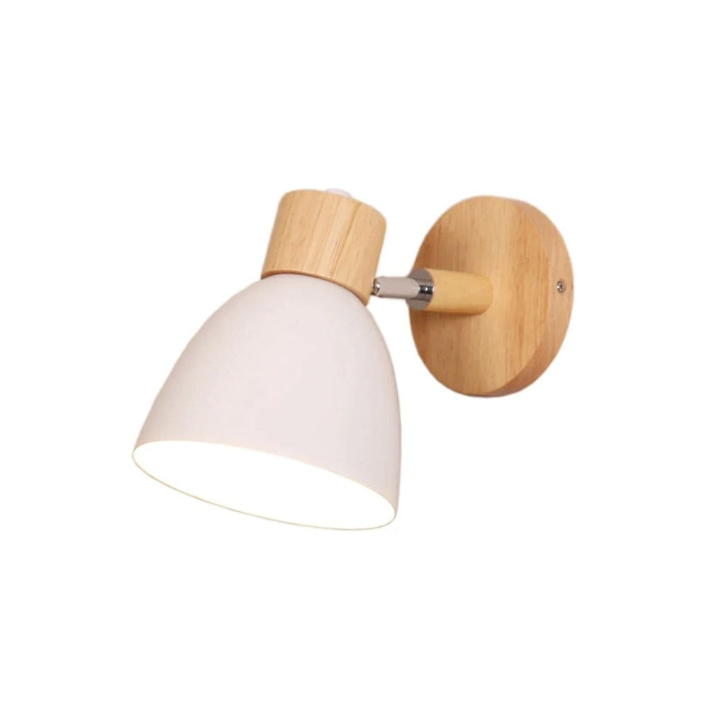 Nordische LED -Wandleuchte in festem Holz