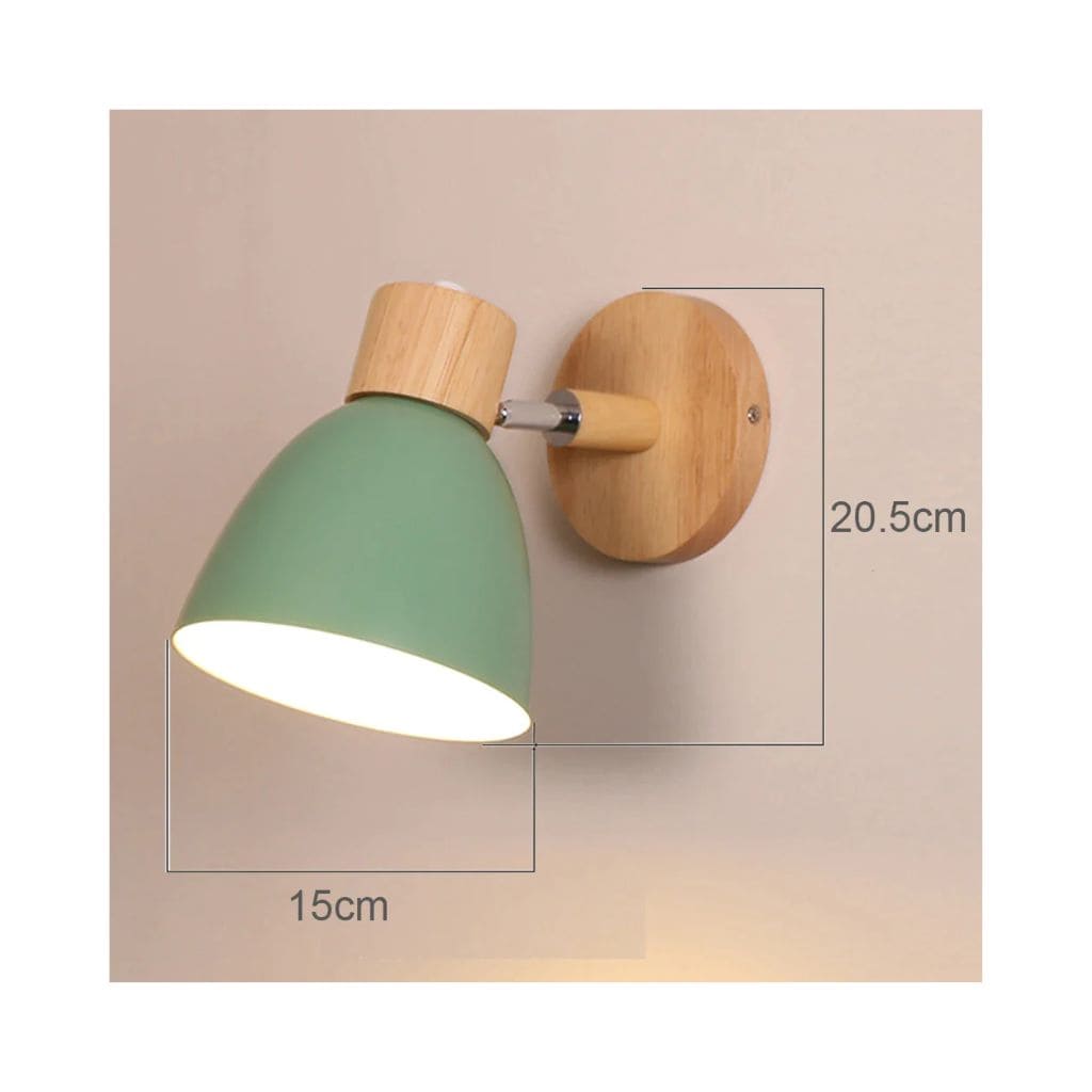 Nordische LED -Wandleuchte in festem Holz