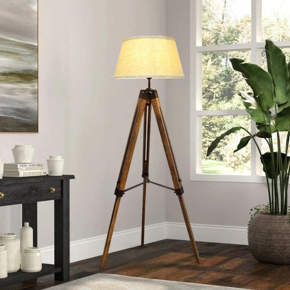 Vintage Wood LED Stativlampe