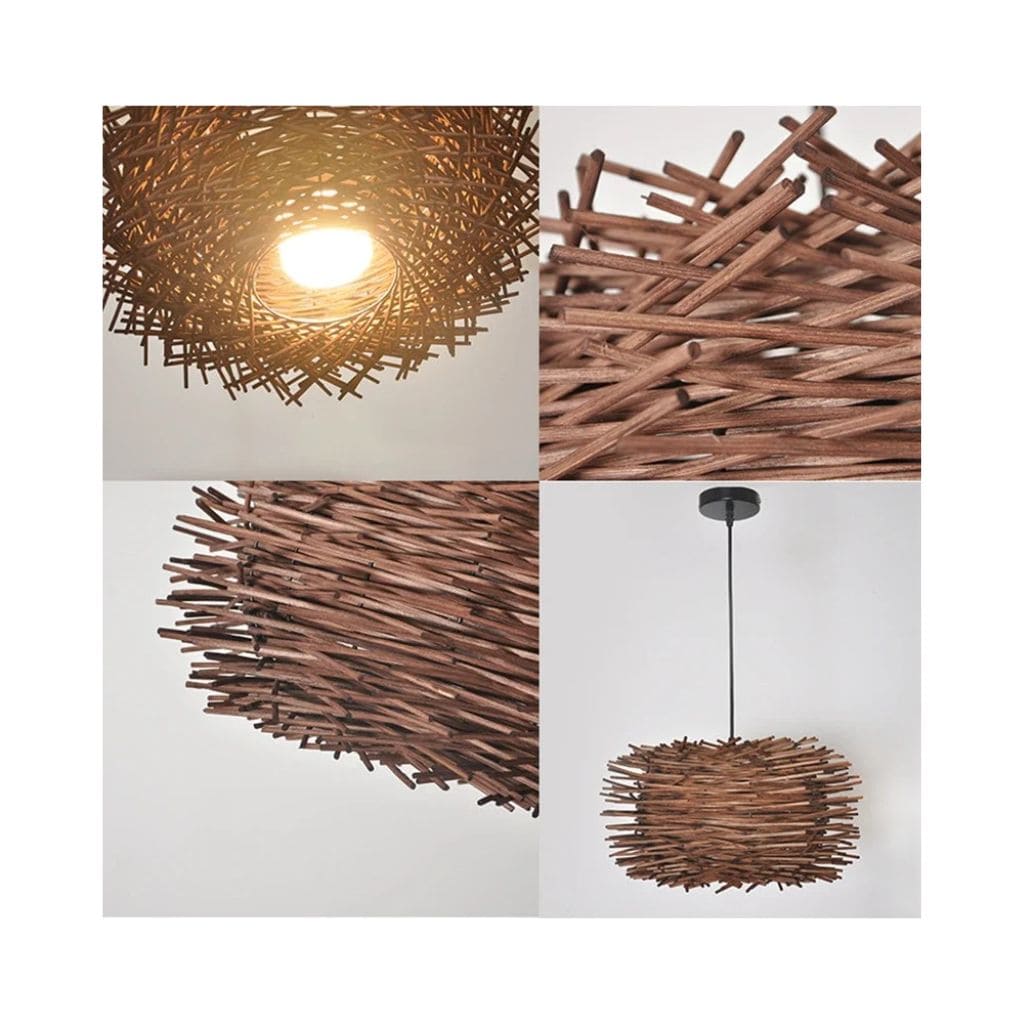 Japanische Rattan Suspendierte Lampe