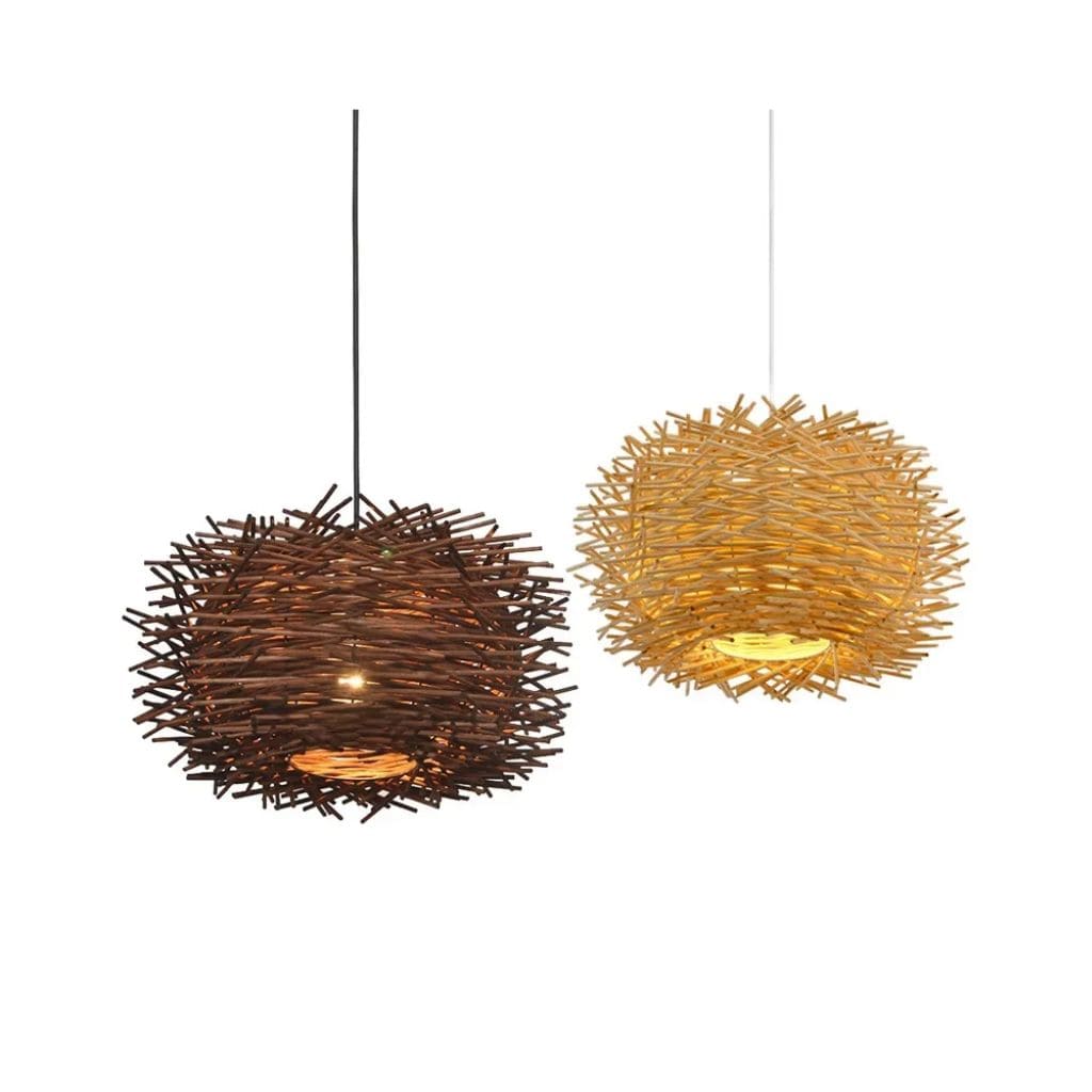 Japanische Rattan Suspendierte Lampe