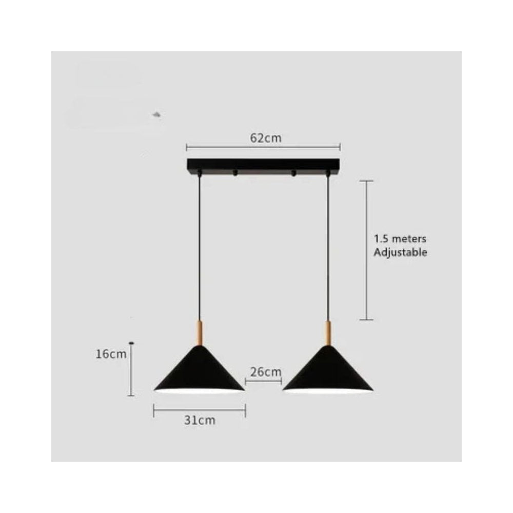 Minimalistischer Holz- und Metallleuchter